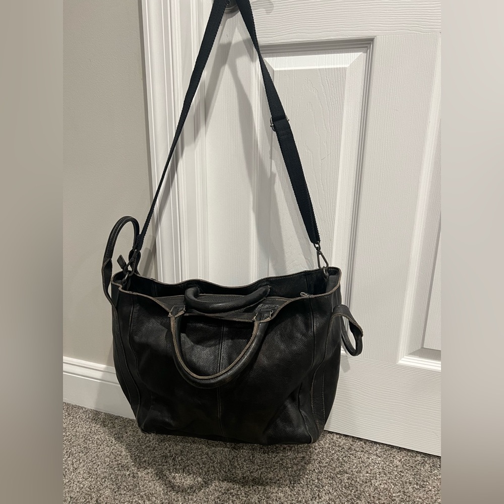 Free people Leslie Leather Tote Distressed Back used
